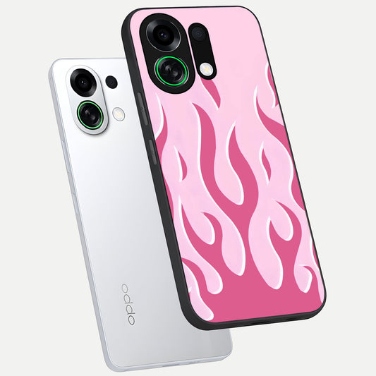  Blush Flame Energy phone case For Oppo K13 Turbo showing premium glass back cover with detailed artwork