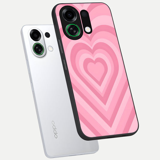  Blush Heart Waves phone case For Oppo K13 Turbo showing premium glass back cover with detailed artwork