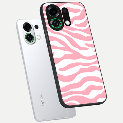  Blush Zebra Flow phone case For Oppo K13 Turbo showing premium glass back cover with detailed artwork