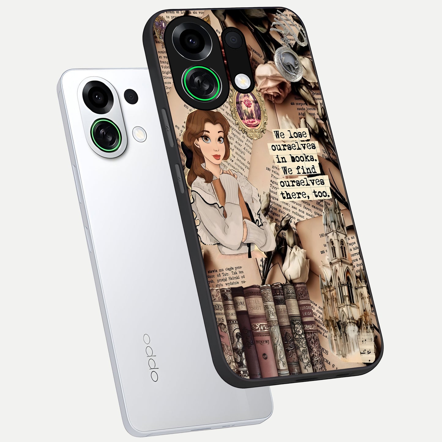  Bookish Dream World phone case For Oppo K13 Turbo showing premium glass back cover with detailed artwork