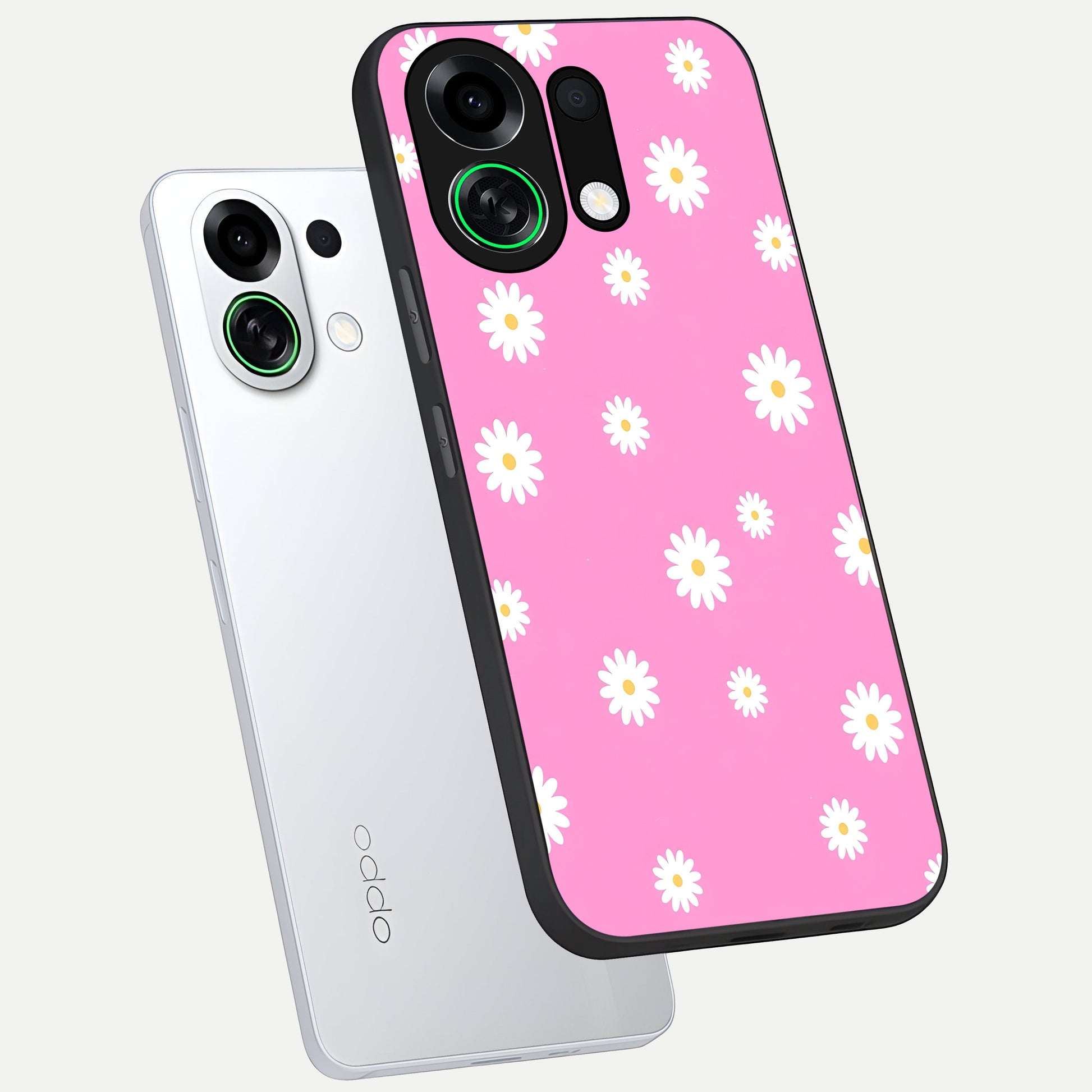  Bubblegum Daisy Pop phone case For Oppo K13 Turbo showing premium glass back cover with detailed artwork