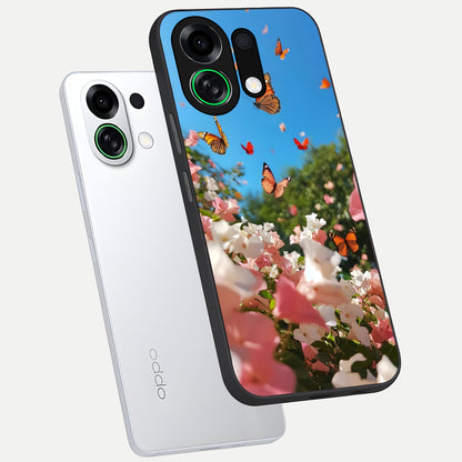  Butterflies In Bloom Sky phone case For Oppo K13 Turbo showing premium glass back cover with detailed artwork