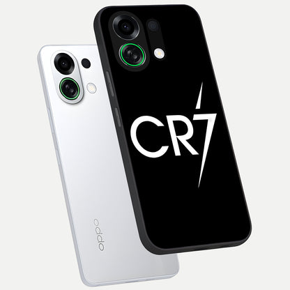  CR7 Elite Strike phone case For Oppo K13 Turbo showing premium glass back cover with detailed artwork