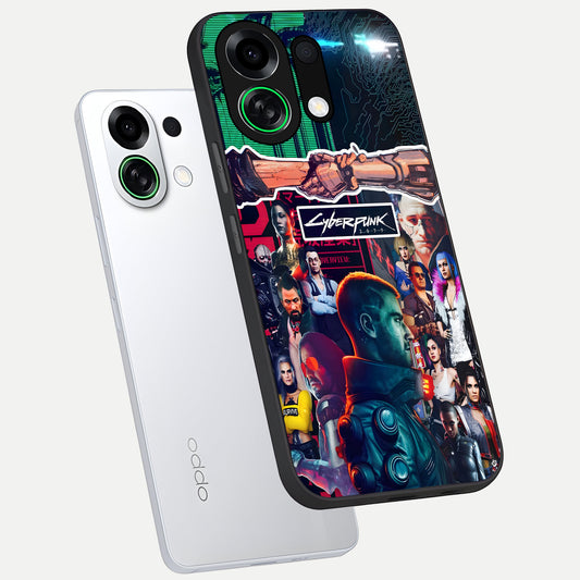  CYBERPUNK Legacy phone case For Oppo K13 Turbo showing premium glass back cover with detailed artwork