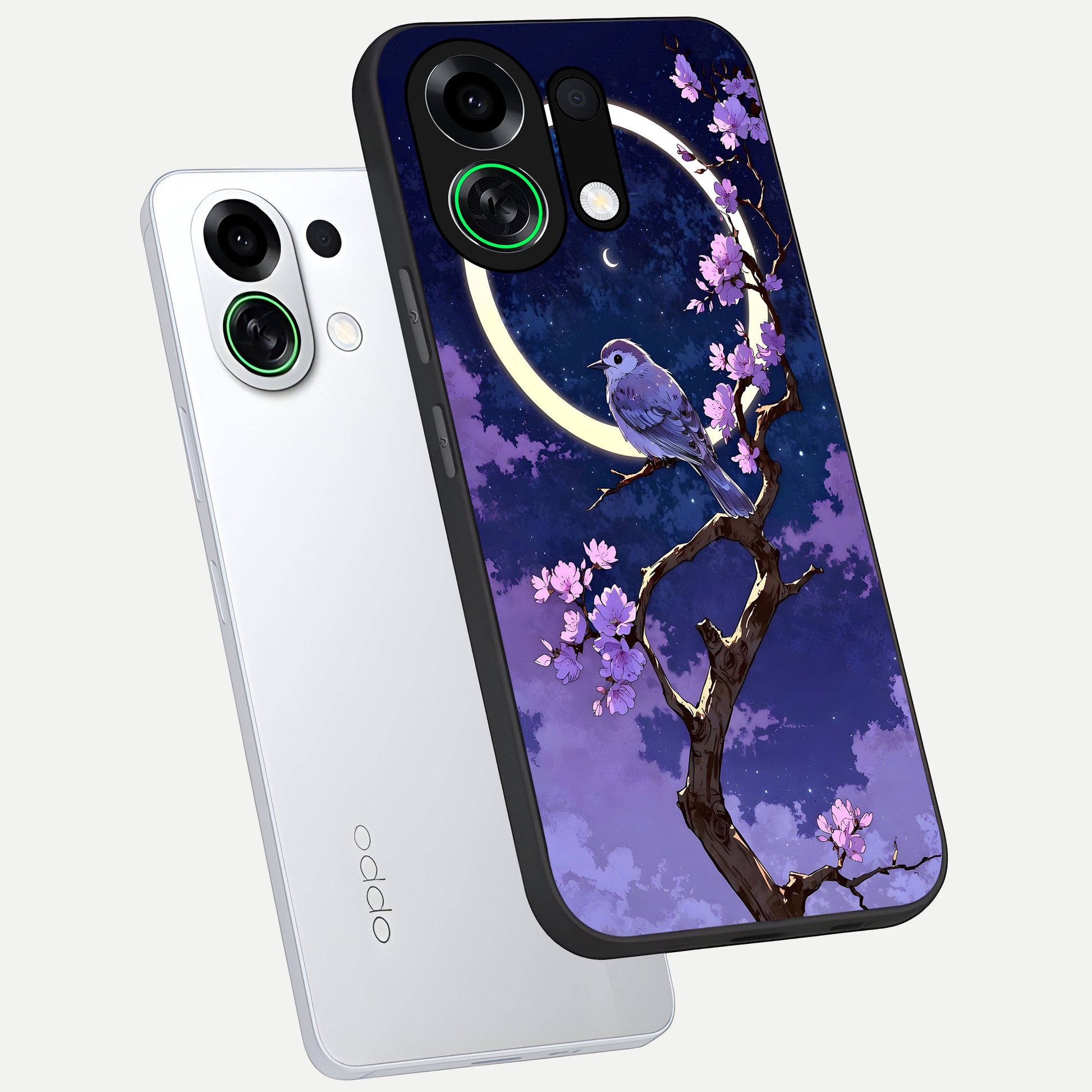  Celestial Bird Blossom phone case For Oppo K13 Turbo showing premium glass back cover with detailed artwork