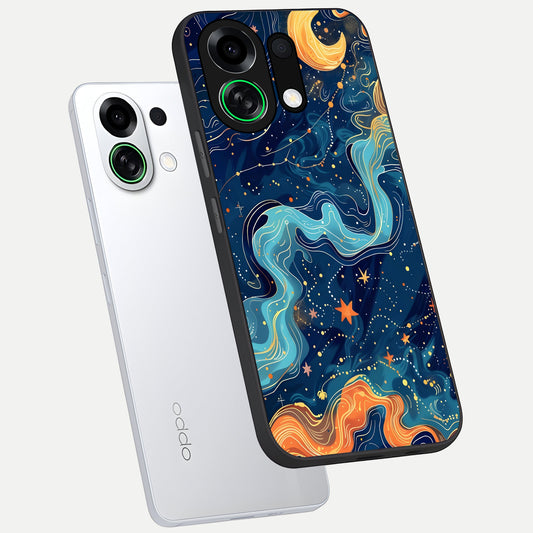  Celestial Dream Flow phone case For Oppo K13 Turbo showing premium glass back cover with detailed artwork