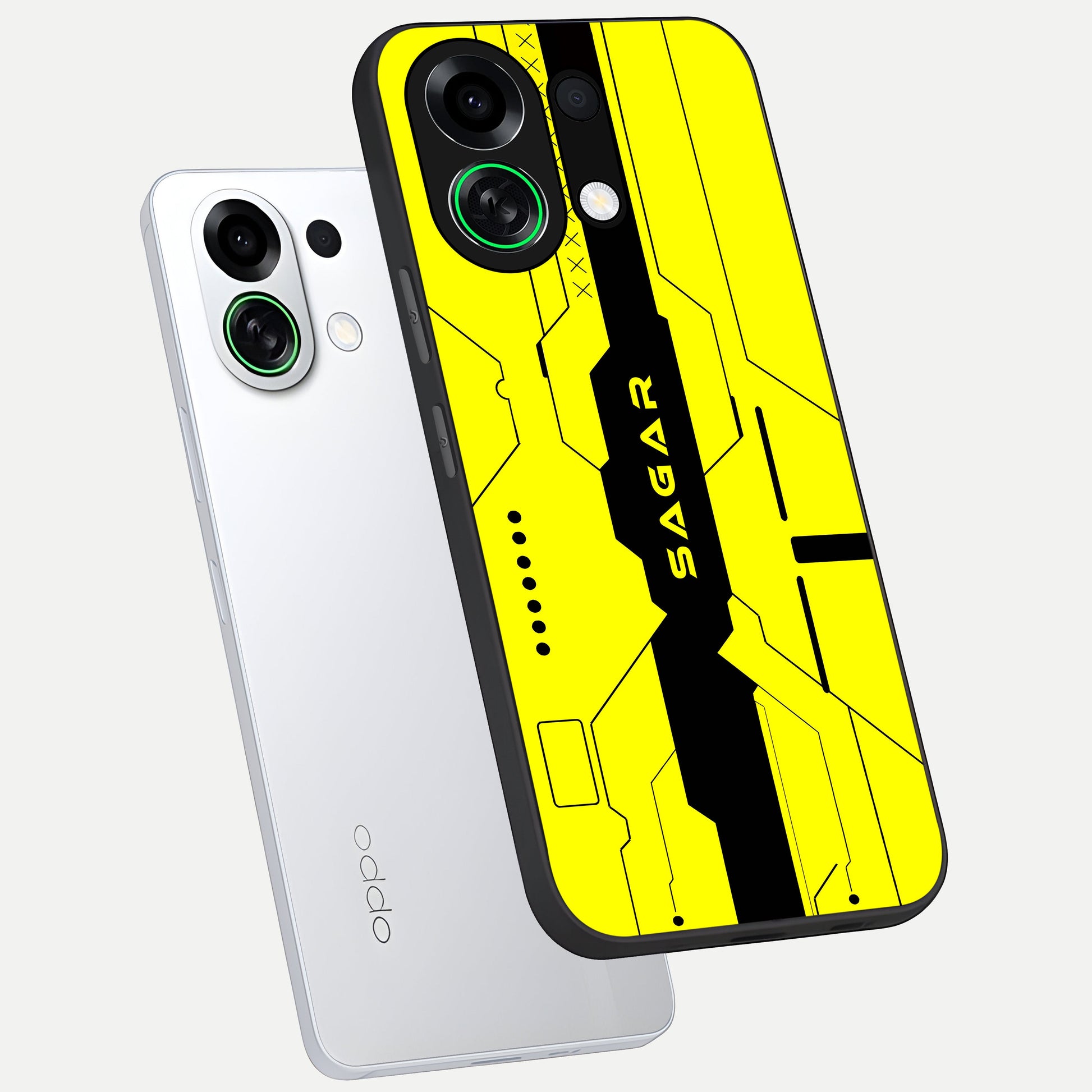  Circuit CYBERPUNK Custom Name phone case For Oppo K13 Turbo showing premium glass back cover with detailed artwork