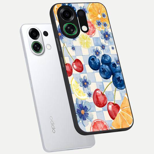  Citrus Bloom Joy phone case For Oppo K13 Turbo showing premium glass back cover with detailed artwork