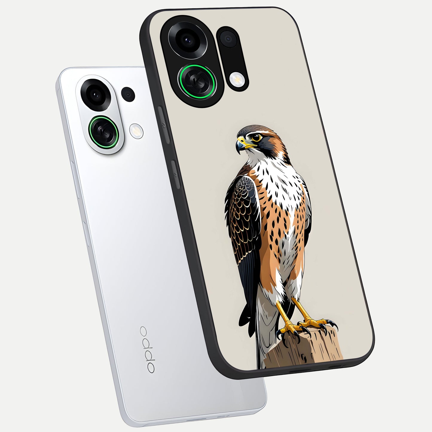  Clever Eagle phone case For Oppo K13 Turbo showing premium glass back cover with detailed artwork