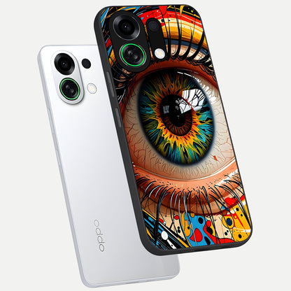  Colorful Eye phone case For Oppo K13 Turbo showing premium glass back cover with detailed artwork