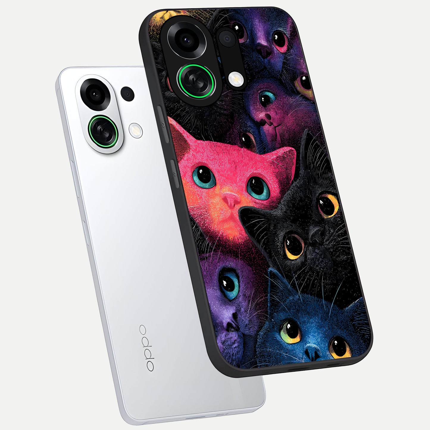  Cosmic Cats Dreams phone case For Oppo K13 Turbo showing premium glass back cover with detailed artwork