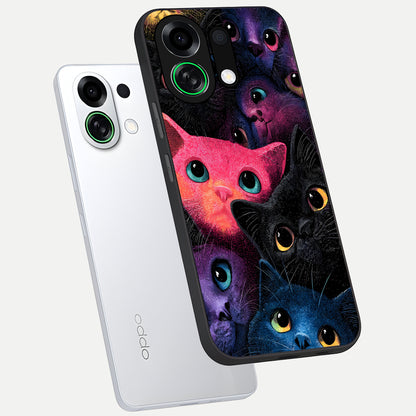  Cosmic Cats Dreams phone case For Oppo K13 Turbo showing premium glass back cover with detailed artwork
