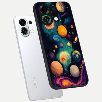  Cosmic Planet Journey phone case For Oppo K13 Turbo showing premium glass back cover with detailed artwork