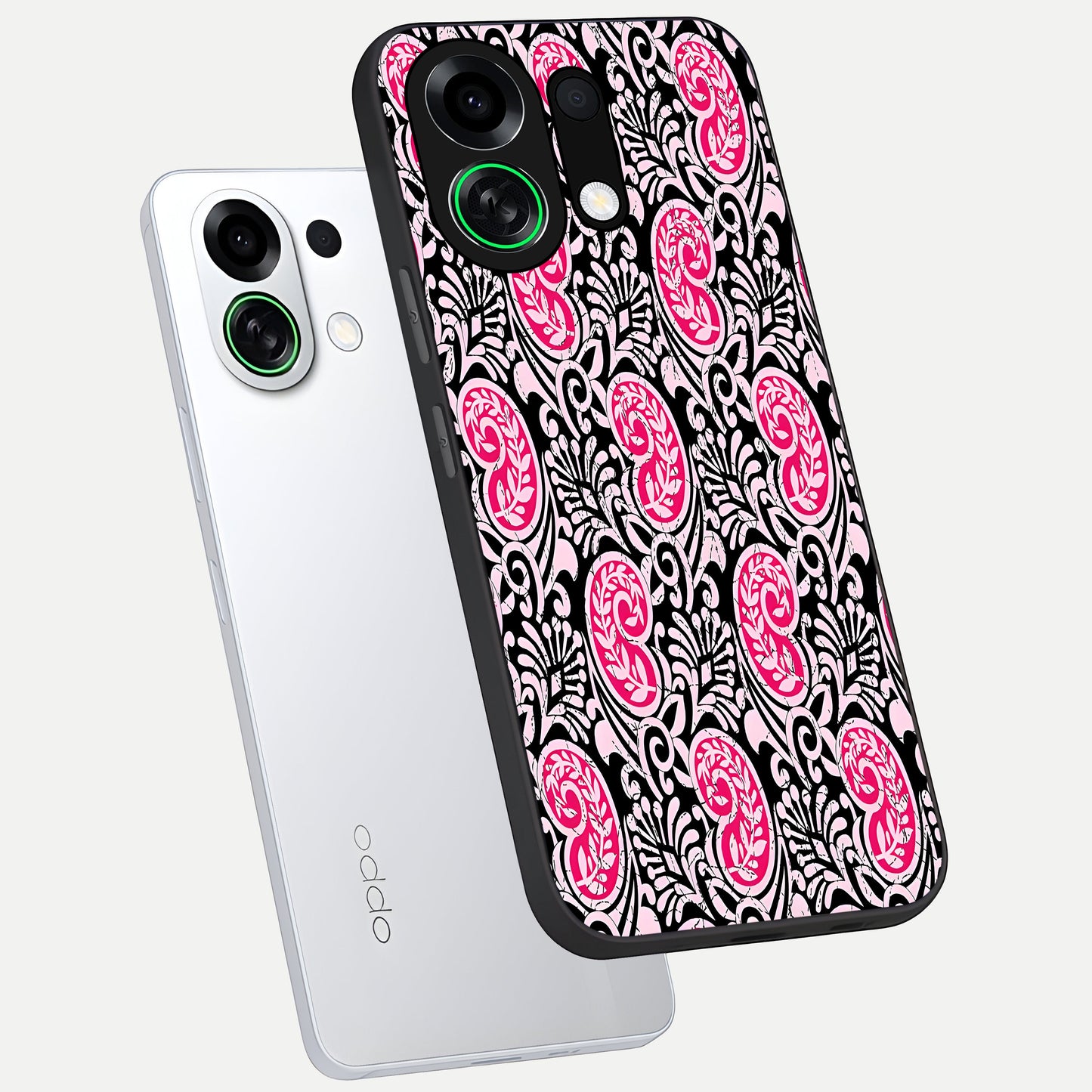  Crimson Paisley Charm phone case For Oppo K13 Turbo showing premium glass back cover with detailed artwork