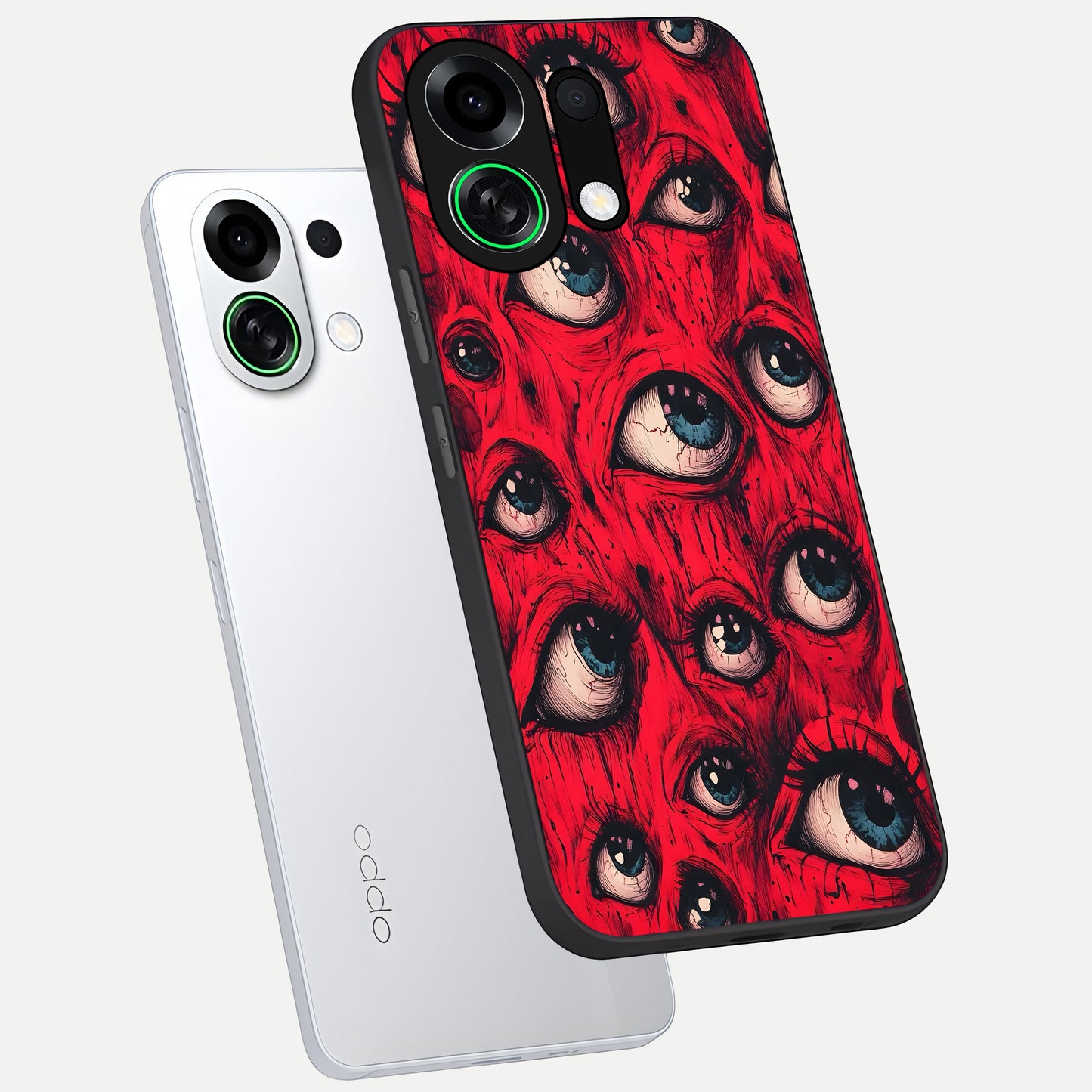  Crimson Watch Eyes phone case For Oppo K13 Turbo showing premium glass back cover with detailed artwork