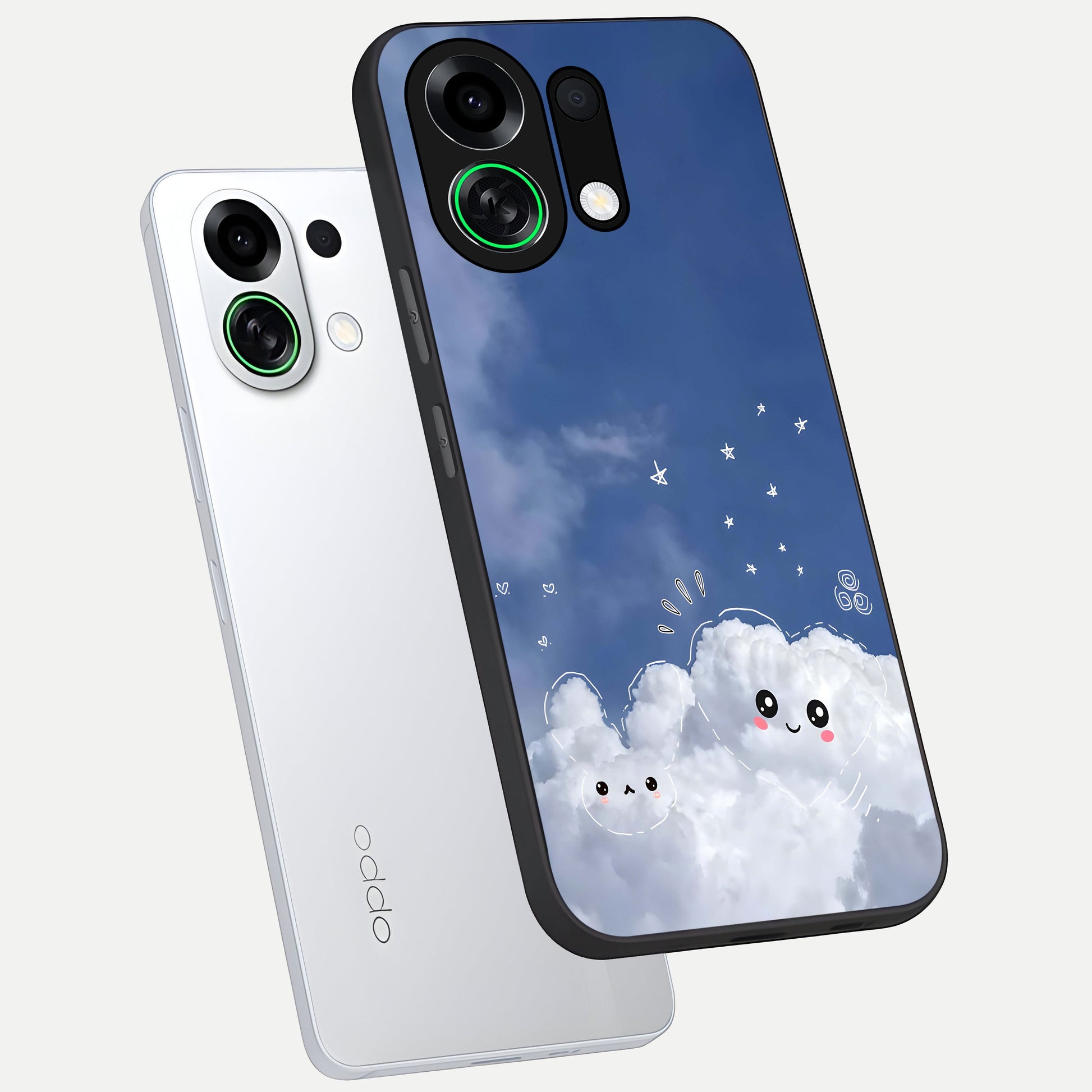  Cute Blossom Cloud phone case For Oppo K13 Turbo showing premium glass back cover with detailed artwork