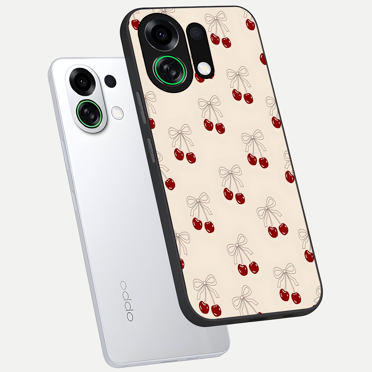  Cute Cherry Pattern phone case For Oppo K13 Turbo showing premium glass back cover with detailed artwork