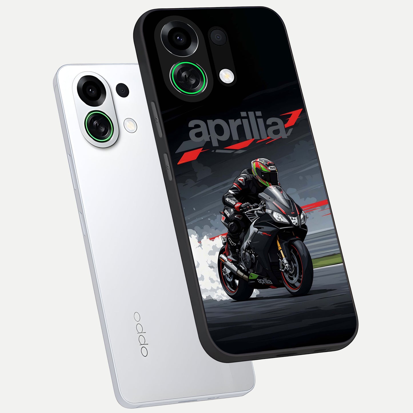  Dark Aprilla phone case For Oppo K13 Turbo showing premium glass back cover with detailed artwork