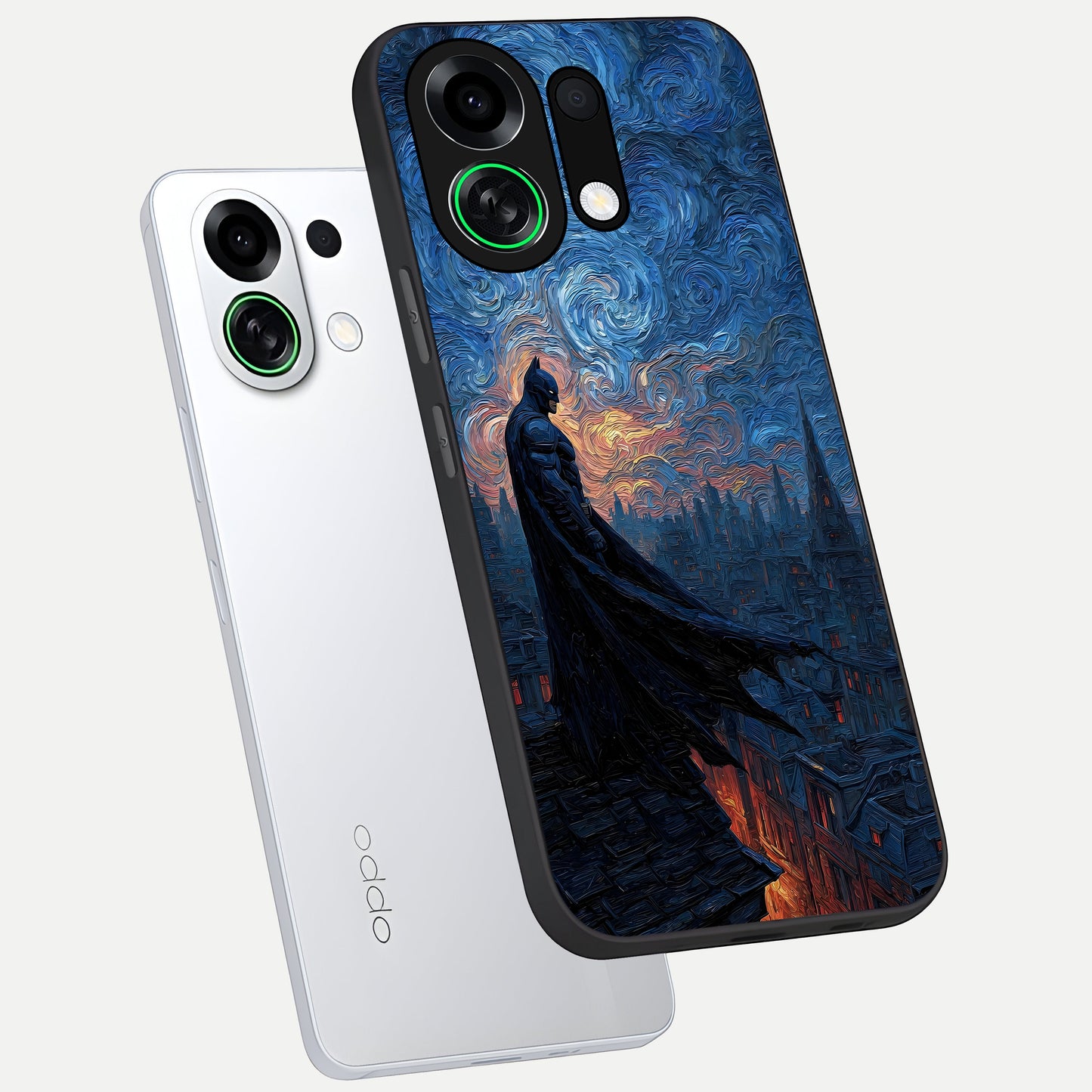  Dark Knight Dusk phone case For Oppo K13 Turbo showing premium glass back cover with detailed artwork