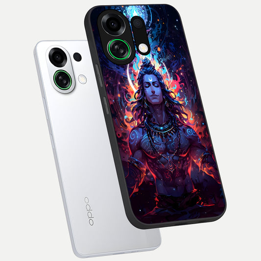  Divine Fire Shiv phone case For Oppo K13 Turbo showing premium glass back cover with detailed artwork