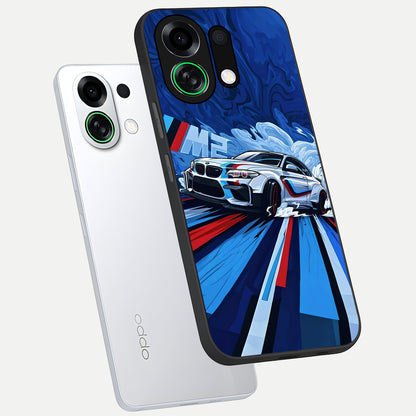  Drift Power Rush phone case For Oppo K13 Turbo showing premium glass back cover with detailed artwork
