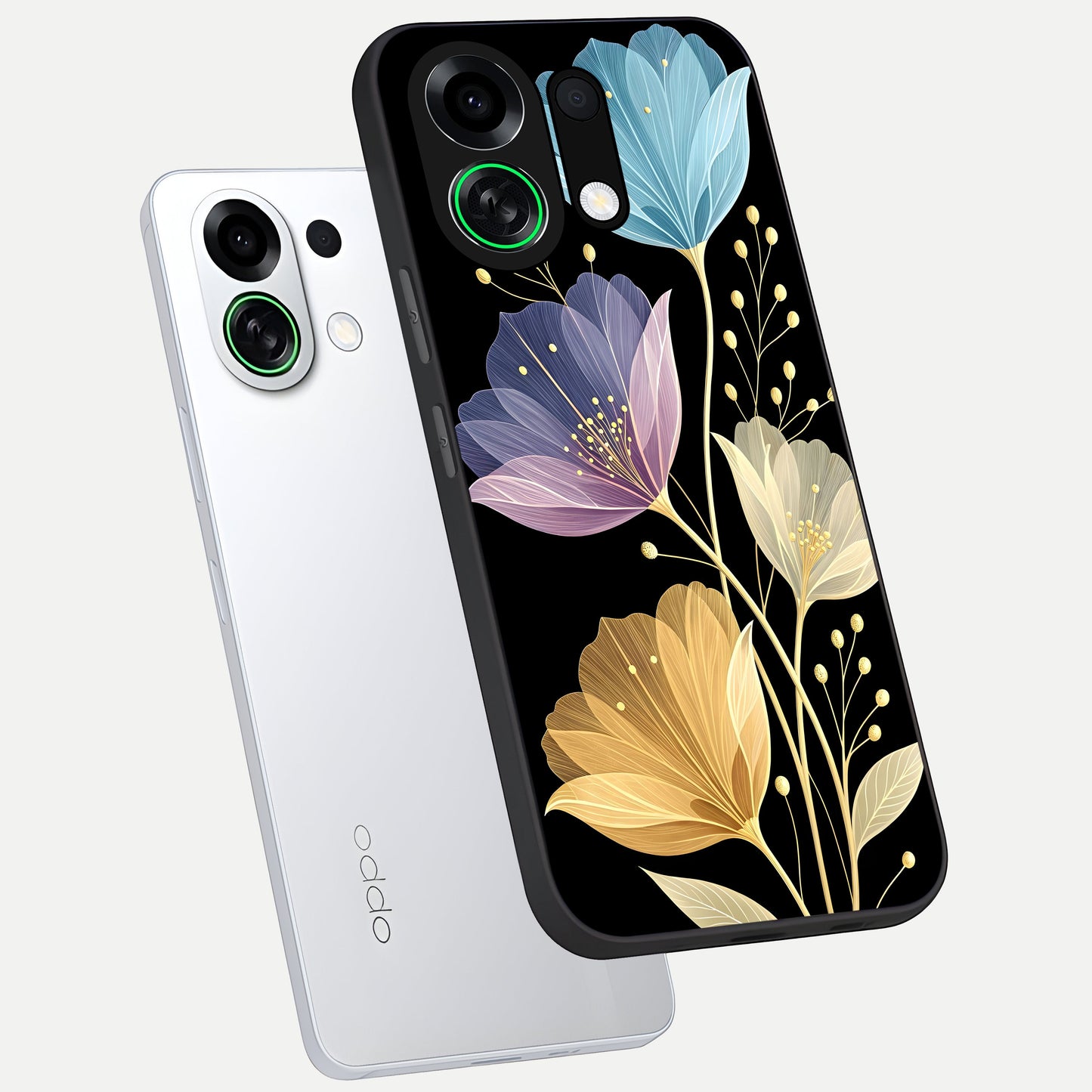  Flower Bloom Glow phone case For Oppo K13 Turbo showing premium glass back cover with detailed artwork