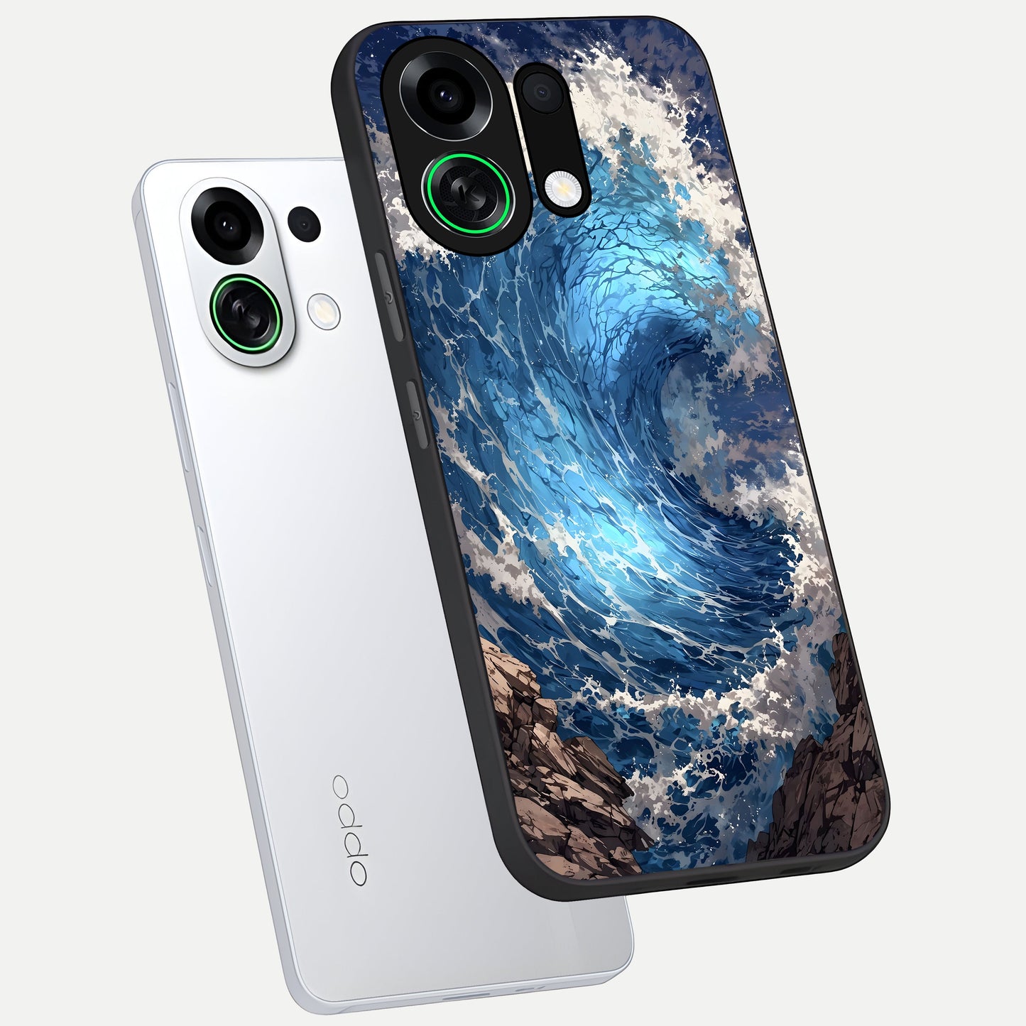  Giant Ocean Wave phone case For Oppo K13 Turbo showing premium glass back cover with detailed artwork