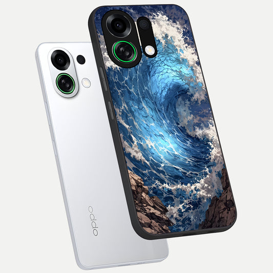  Giant Ocean Wave phone case For Oppo K13 Turbo showing premium glass back cover with detailed artwork