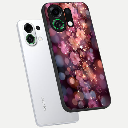  Glowing Petal Bliss phone case For Oppo K13 Turbo showing premium glass back cover with detailed artwork