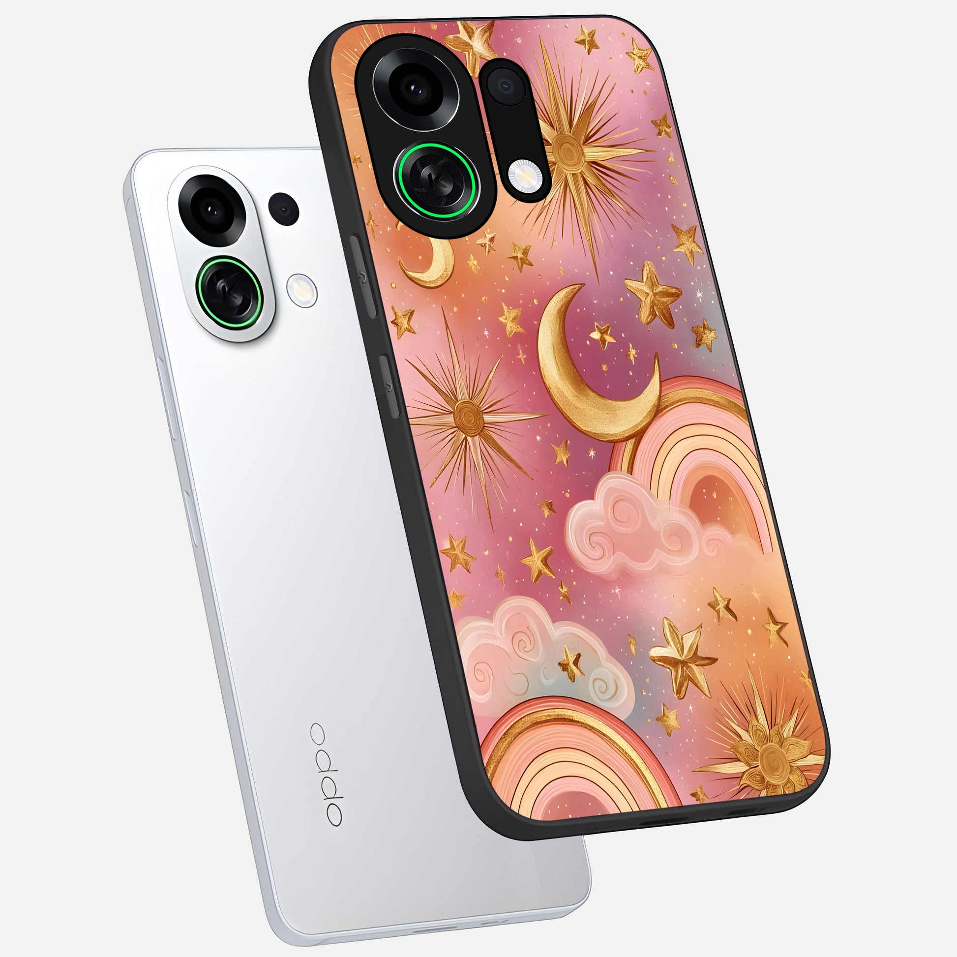  Golden Celestial Dreams phone case For Oppo K13 Turbo showing premium glass back cover with detailed artwork