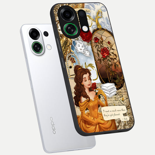  Golden Dream Belle phone case For Oppo K13 Turbo showing premium glass back cover with detailed artwork
