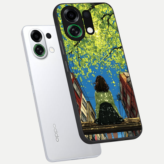  Golden Leaves Glow phone case For Oppo K13 Turbo showing premium glass back cover with detailed artwork