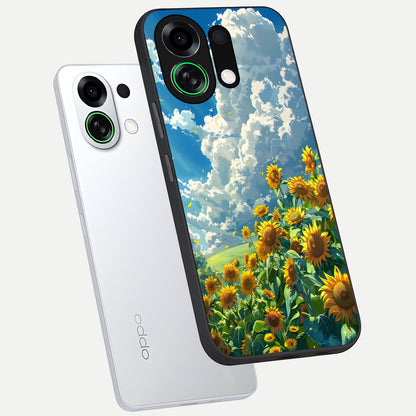 Golden Sun Glory phone case For Oppo K13 Turbo showing premium glass back cover with detailed artwork