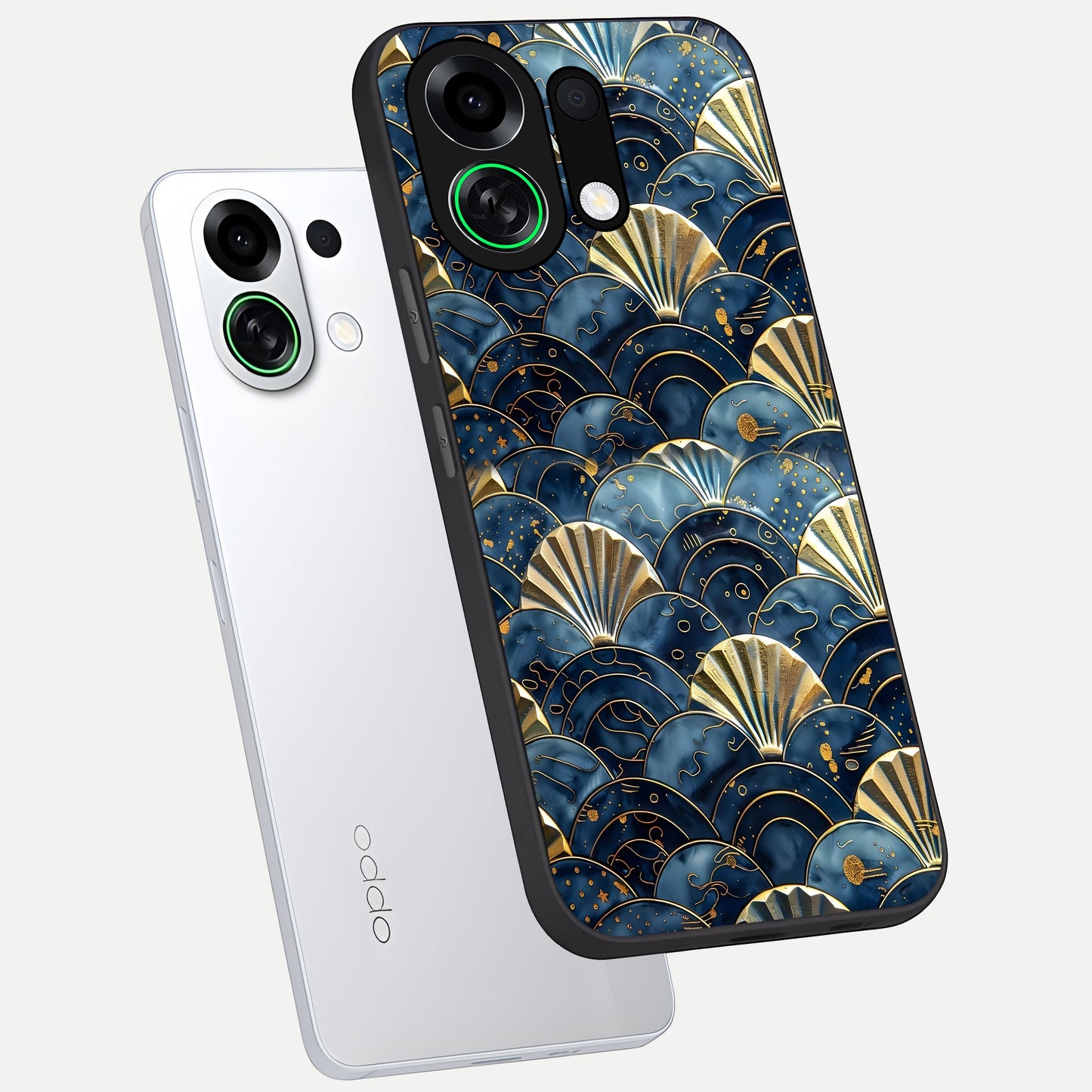  Golden Wave Luxe phone case For Oppo K13 Turbo showing premium glass back cover with detailed artwork