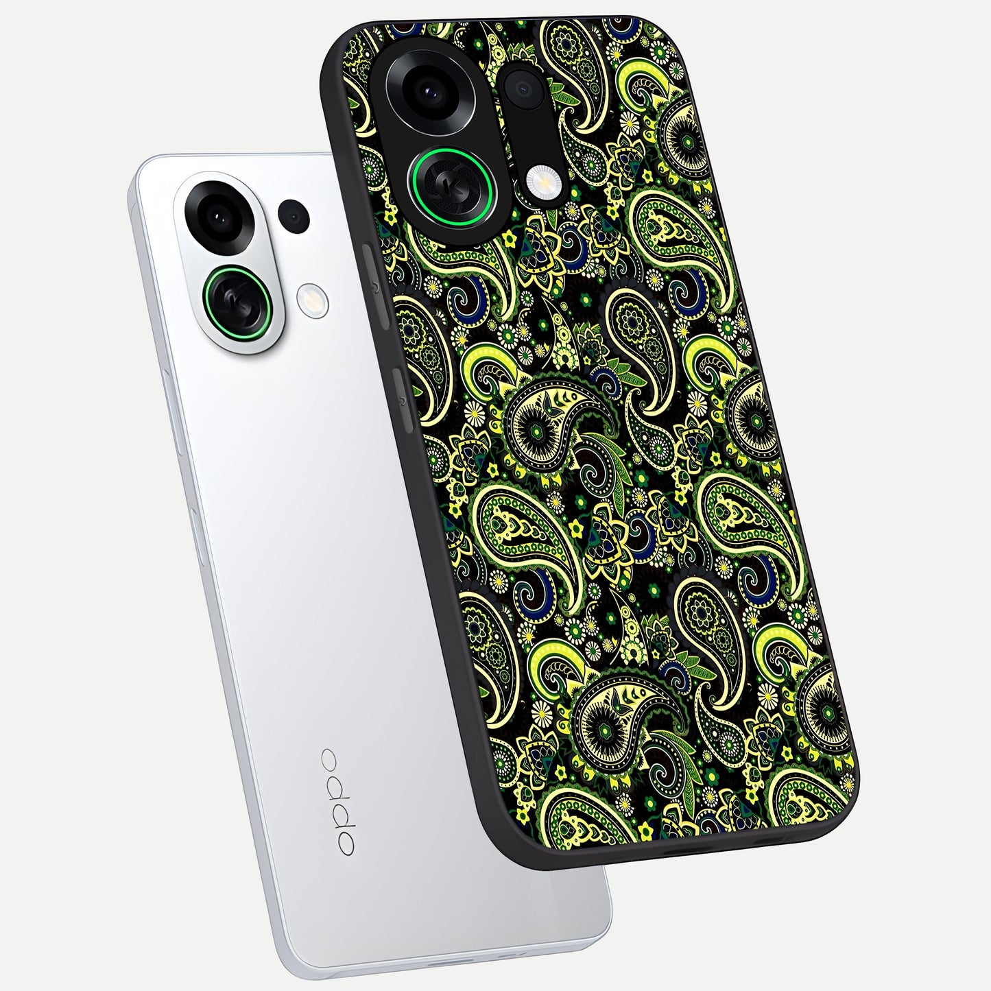  Green Lemon phone case For Oppo K13 Turbo showing premium glass back cover with detailed artwork