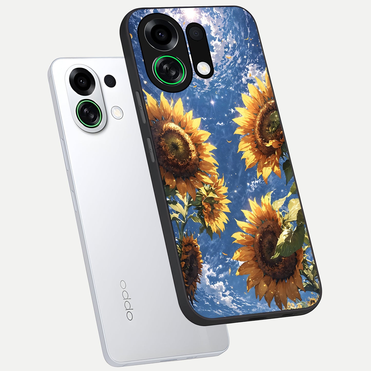  Heavenly Sunflower Rise phone case For Oppo K13 Turbo showing premium glass back cover with detailed artwork