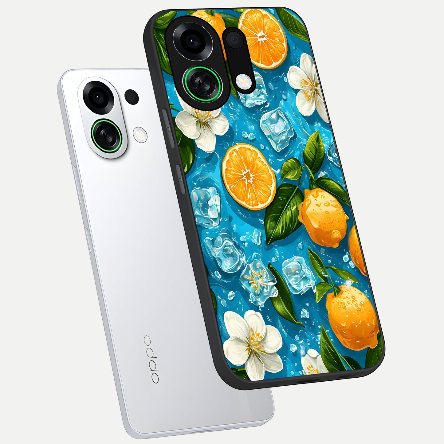  Ice Cube With Orange phone case For Oppo K13 Turbo showing premium glass back cover with detailed artwork