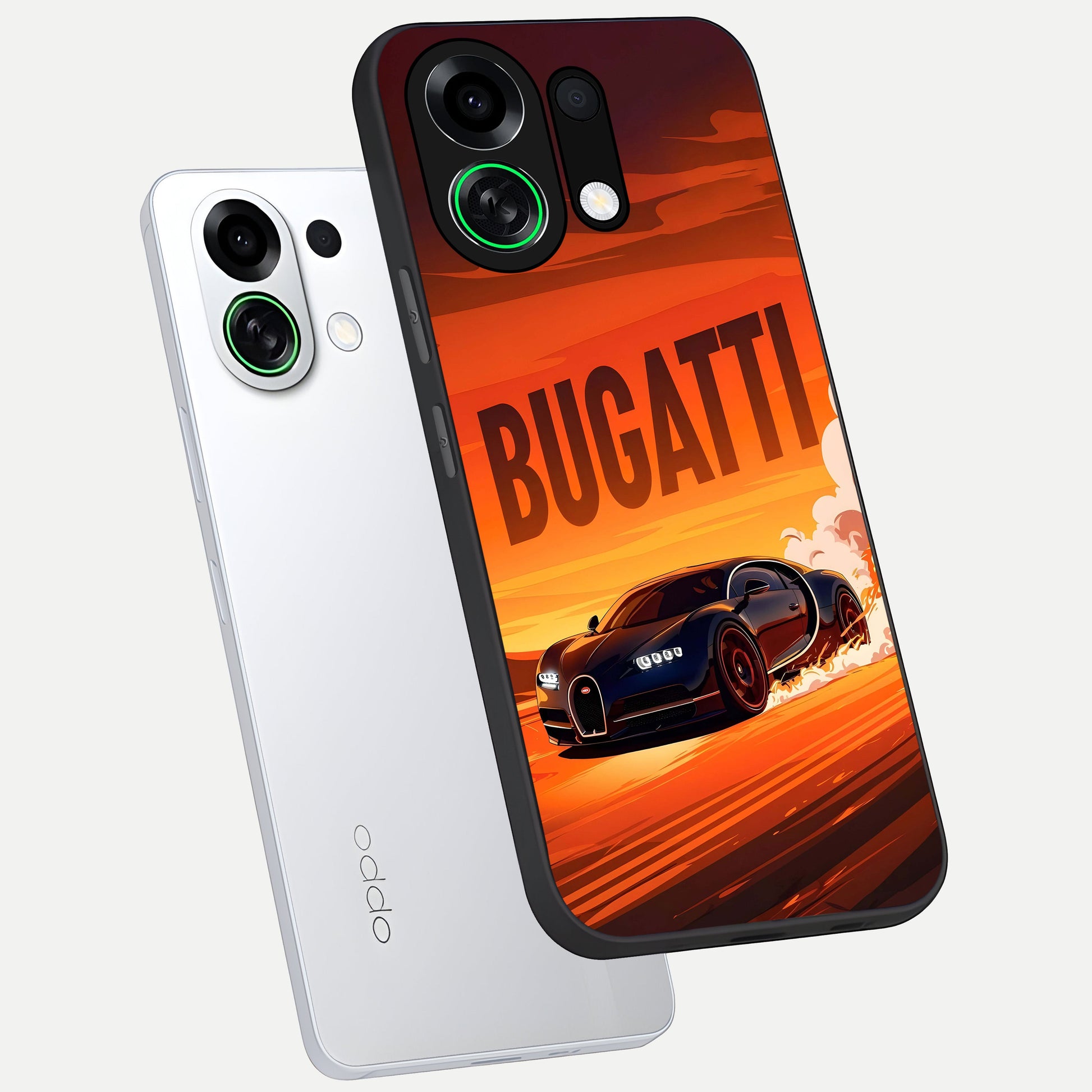  Inferno Bugatti Storm phone case For Oppo K13 Turbo showing premium glass back cover with detailed artwork