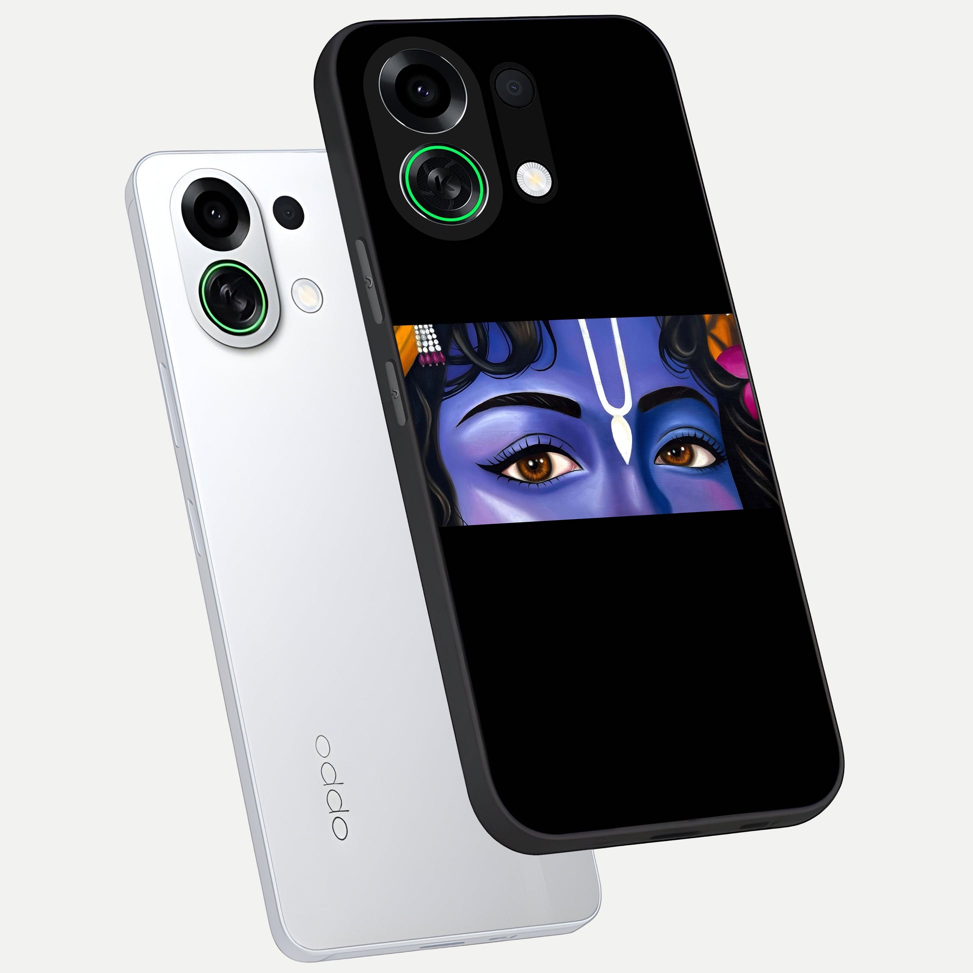  Krishna Eye phone case For Oppo K13 Turbo showing premium glass back cover with detailed artwork