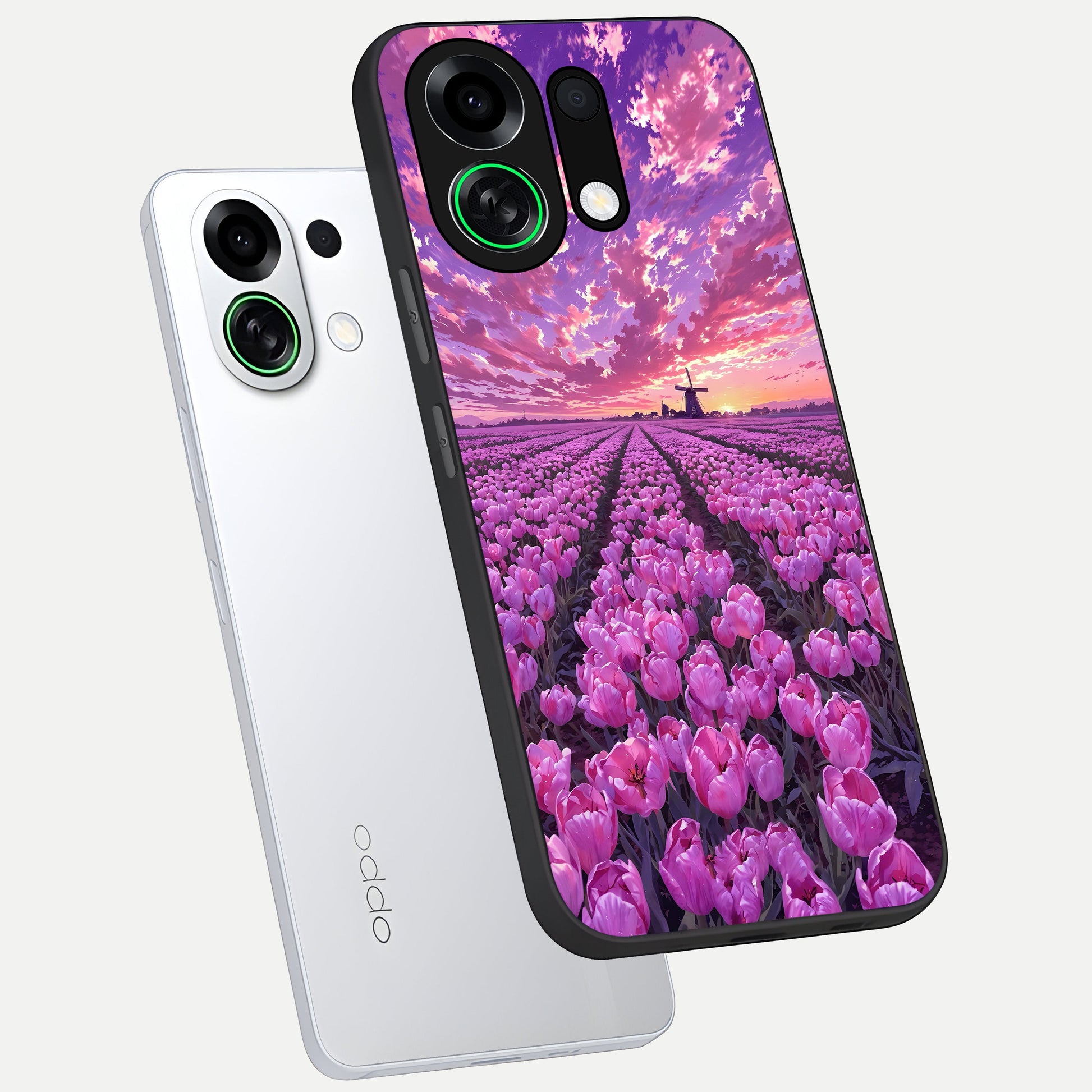  Lavender Dream Skies phone case For Oppo K13 Turbo showing premium glass back cover with detailed artwork