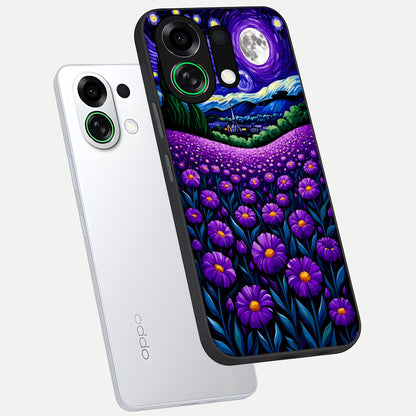  Lavender Moon Field phone case For Oppo K13 Turbo showing premium glass back cover with detailed artwork