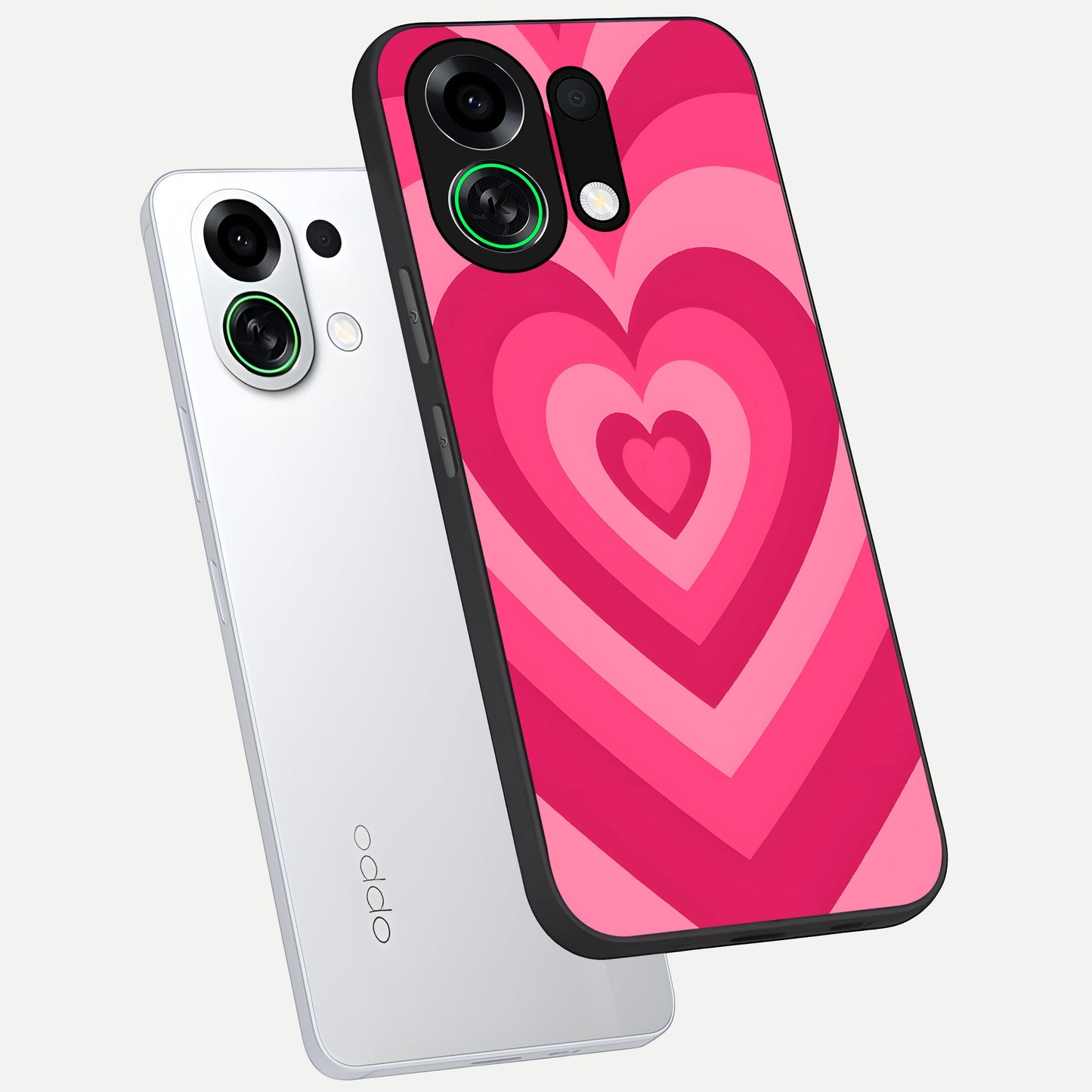  Layered Love Hearts phone case For Oppo K13 Turbo showing premium glass back cover with detailed artwork