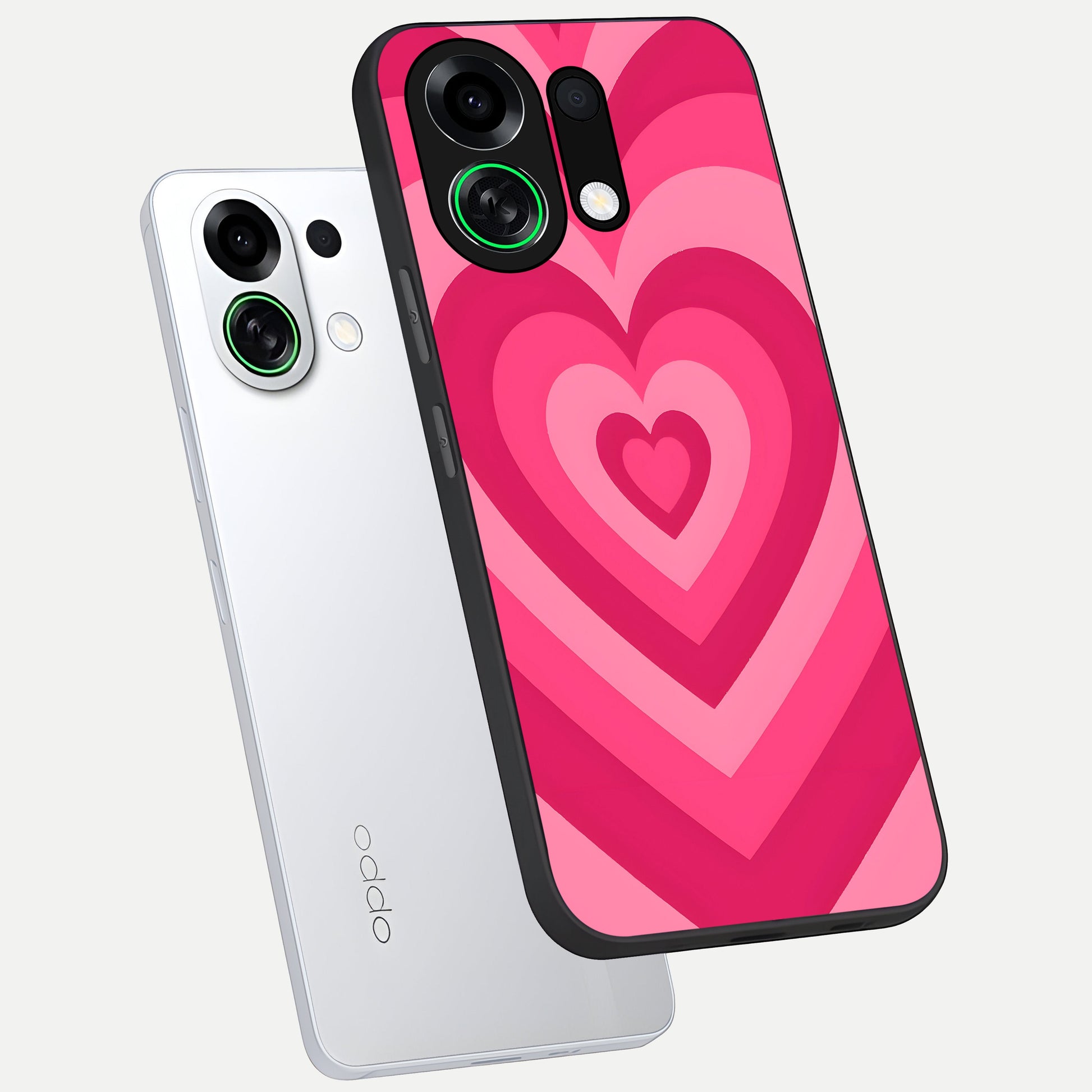  Layered Love Hearts phone case For Oppo K13 Turbo showing premium glass back cover with detailed artwork