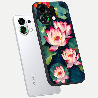  Lotus Dream Serenity phone case For Oppo K13 Turbo showing premium glass back cover with detailed artwork