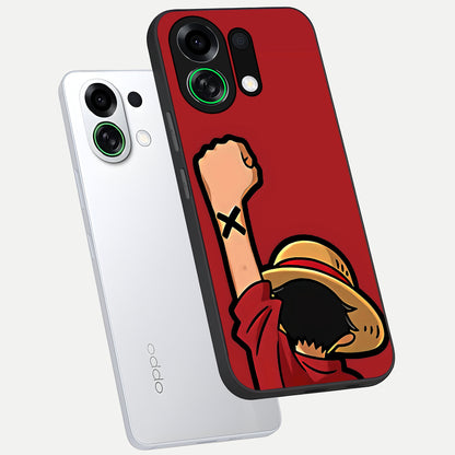  Luffy X Spirit phone case For Oppo K13 Turbo showing premium glass back cover with detailed artwork