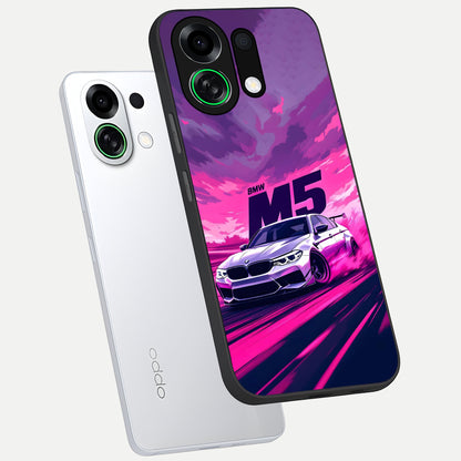  MS Neon Car phone case For Oppo K13 Turbo showing premium glass back cover with detailed artwork