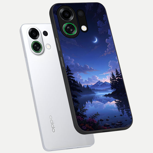  Midnight Lake Peace phone case For Oppo K13 Turbo showing premium glass back cover with detailed artwork