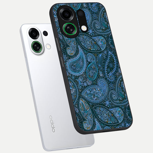  Midnight Paisley Glow phone case For Oppo K13 Turbo showing premium glass back cover with detailed artwork