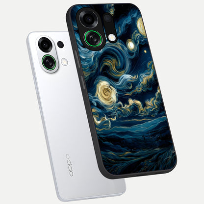 Midnight Sky Whirl phone case For Oppo K13 Turbo showing premium glass back cover with detailed artwork