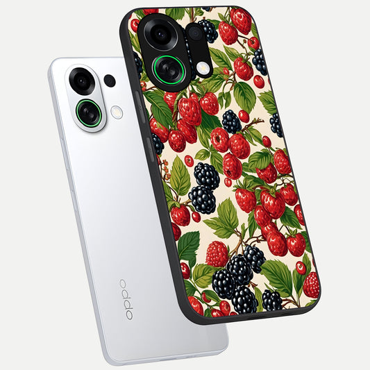  Mixed Berry Collage phone case For Oppo K13 Turbo showing premium glass back cover with detailed artwork